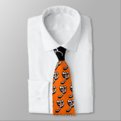 Cravate P Monogramme Orange & Noir (Attaché)
