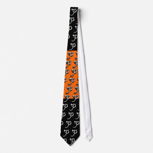 Cravate P Monogramme Orange & Noir (Devant)