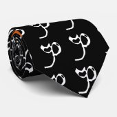 Cravate P Monogramme Orange & Noir (Roulé)