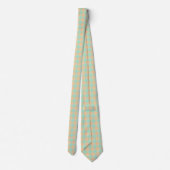 Cravate Padua Green and Corvette Peach Plaid Neck Tie (Dos)
