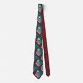 Cravate Pages turquoises en gris bordeaux (Devant)