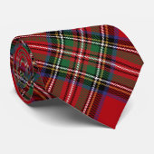 Cravate Paid Clan Stewart Green Red Check Tartan (Roulé)