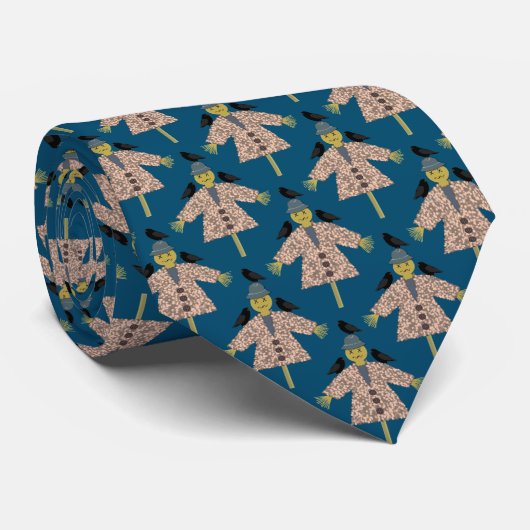 Cravate Paille d'Halloween scarecrow et Ravens à motif (Roulé)