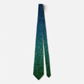Cravate Paillettes Abstraites Bleu Vert Cadeau d'Anniversa (Devant)