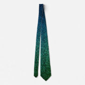 Cravate Paillettes Abstraites Bleu Vert Cadeau d'Anniversa (Dos)