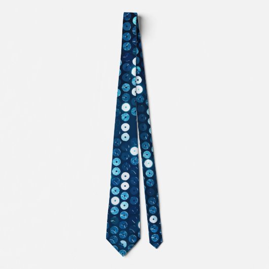 Cravate paillettes bleu brillant (Devant)