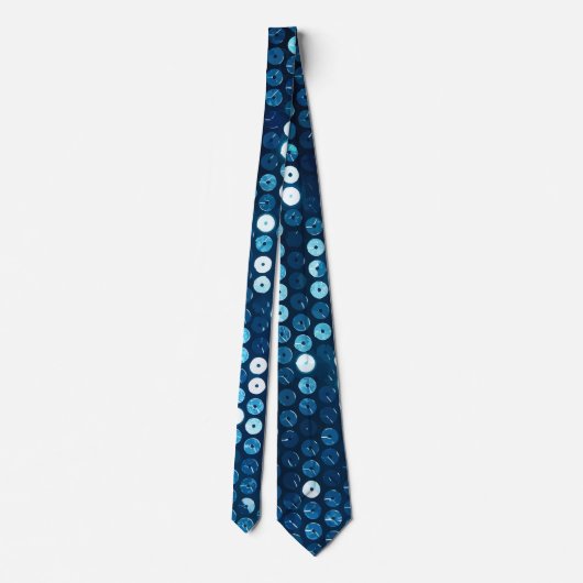 Cravate paillettes bleu brillant (Dos)
