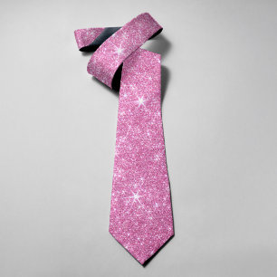 Cravate Paillettes Brillantes Élégantes Rose Saint-Valenti