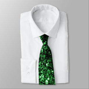 Cravate Paillettes de fausse brillance vert foncé