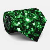 Cravate Paillettes de fausse brillance vert foncé (Roulé)
