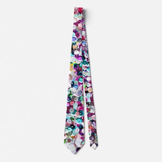 Cravate Paillettes Girly Bling de Faux d'arc-en-ciel (Devant)
