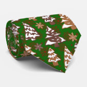 Cravate Pain d'argent Cookies Noël rouge et vert (Roulé)