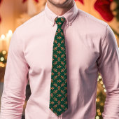 Cravate Pain d'épices vert Homme Polka Dot Noël
