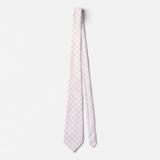 Cravate Painted Pink and White Check Checkerboard Pattern (Devant)
