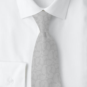 Cravate Paisley argenté