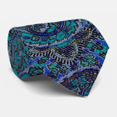 Cravate Paisley Blue Indian Boho Motif (Roulé)