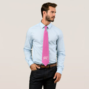 Cravate Paisley elephant - ice pink and fuchsia