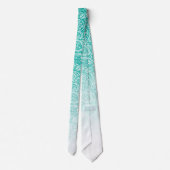 Cravate Paisley floral blanc sur fond bleu turquoise et bl (Dos)