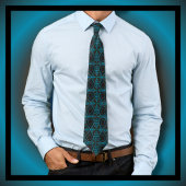 Cravate Paisley Motif bleu Brown noir