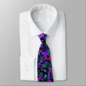 Cravate Paisley noir et couleurs néon (Attaché)