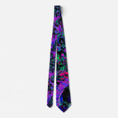 Cravate Paisley noir et couleurs néon (Dos)