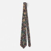 Cravate Paisley noir floral (Devant)