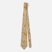 Cravate Paisley orange brûlé et beige (Devant)