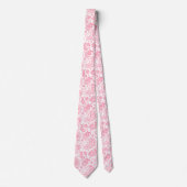 Cravate Paisley rose et blanc Motif (Devant)