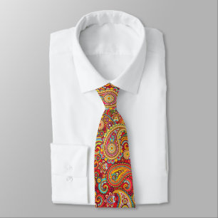 Cravate Paisley - Rouge
