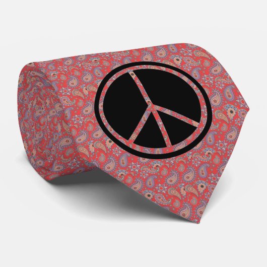 Cravate Paisley rouge (Roulé)