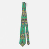 Cravate Paisley sur Vert (Devant)