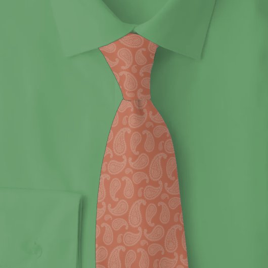Cravate Paisley Terracotta