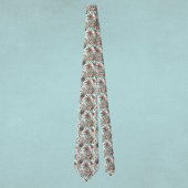 Cravate Paisley Vintage Look Rose Bourgogne Vert Maison