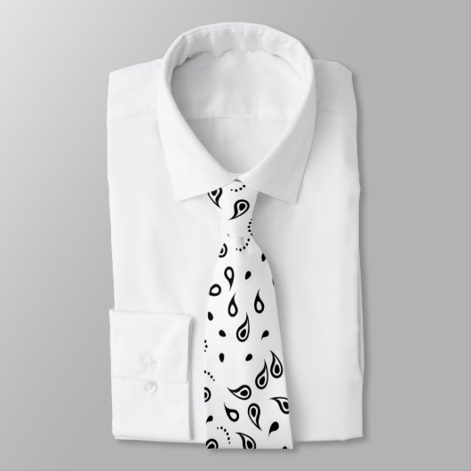 Cravate Paisson noir et blanc (Attaché)