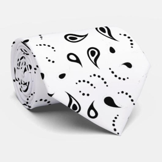 Cravate Paisson noir et blanc (Roulé)