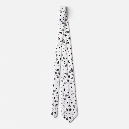 Cravate Paisson noir et blanc (Dos)
