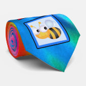 Cravate Paix, amour, abeilles (Roulé)