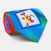 Cravate Paix, amour, dragons (Roulé)