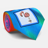 Cravate Paix, amour, Flamants roses roses (Roulé)