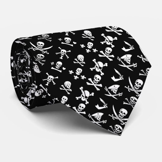 CRAVATE PÂLE DE PIRATES NOIRES, OBJETS TRAVERSÉS, ÉPINES (Roulé)