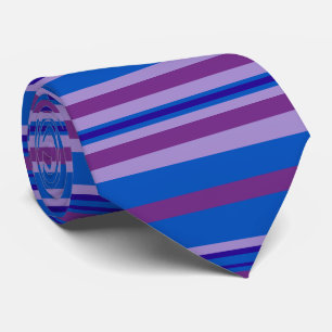 Cravate Pale Mauve Profond Violet Bleu clair rayures de ma