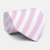 Cravate Pale pink and white candy stripes (Roulé)