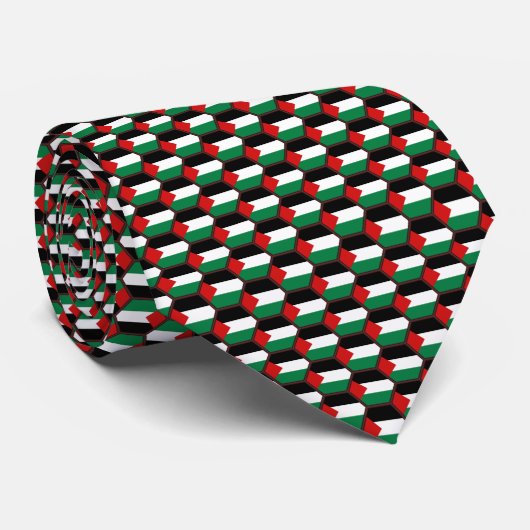 Cravate Palestine Flag Honeycomb (Roulé)