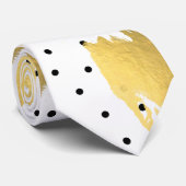 Cravate Palettes d'or moderne abstract brush polka dots (Roulé)