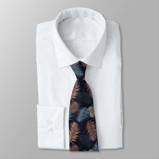 Cravate Palm feuille tropical foncé design (Attaché)