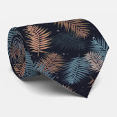 Cravate Palm feuille tropical foncé design (Roulé)