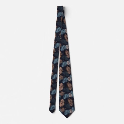 Cravate Palm feuille tropical foncé design (Dos)