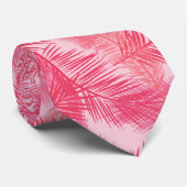 Cravate Palm Leaf Print, Coral, Peach and Deep Pink (Roulé)