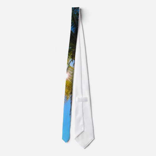Cravate Palm Paradise Ciel Bleu Soleil (Dos)