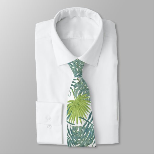 Cravate Palm Tree Fronds Peinture hawaïenne (Attaché)